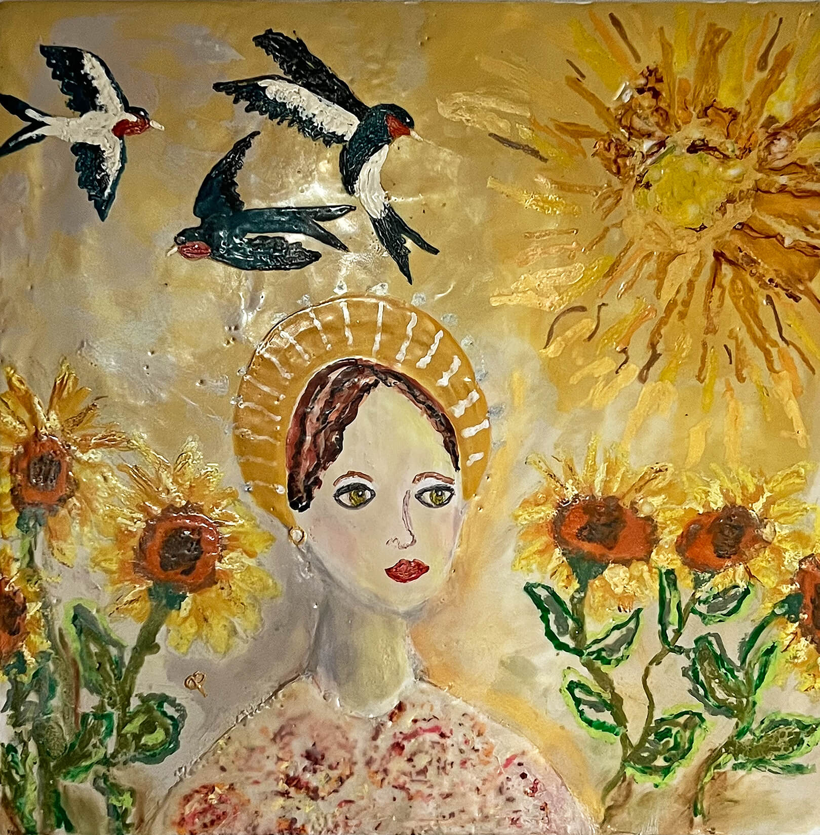 Swallows and Sunflowers